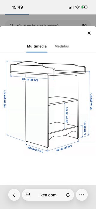 Cuna y cambiador IKEA SMÅGÖRA blanco