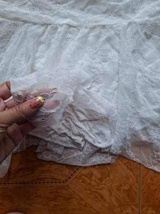 Falda pantalón blanca encaje festival tall 34 a 38
