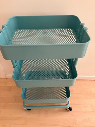 Carro organizador Ikea 3 niveles turquesa