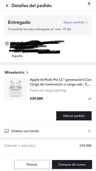Apple AirPods Pro (2.ª gen.) (derecho y estuche)