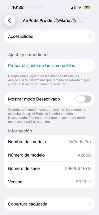 Apple AirPods Pro (2.ª gen.) (derecho y estuche)