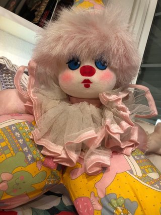 Muñecos payaso y arlequín
