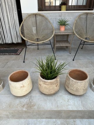 Set 3 Maceteros Terracota Beige