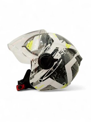 CASCO MOTO UNIK VENUS FS-760 BLANCO Y GRIS TALLA L + FUNDA
