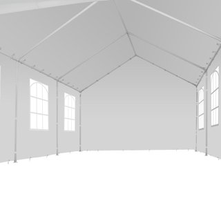 Pabellón para jardín de acero, 4 paneles laterales, 6x4 m, blanco