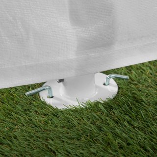 Pabellón para jardín de acero, 4 paneles laterales, 6x4 m, blanco