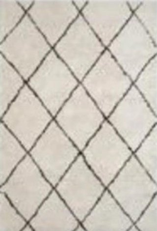 Alfombra grande, color blanco roto y negra, 20 m2
