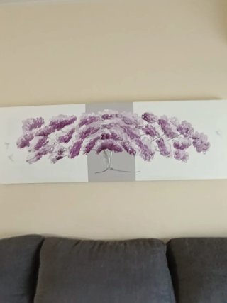 Cuadro árbol morado sin marco de 150 por 50cm.