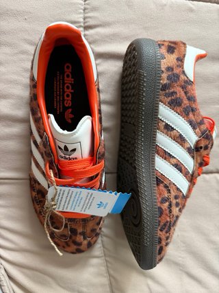 Adidas Samba Leopard Print Orange Laces