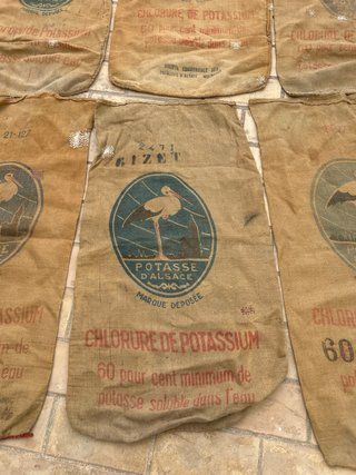 Lote 6 sacos Potasa de Alsacia cigüeña