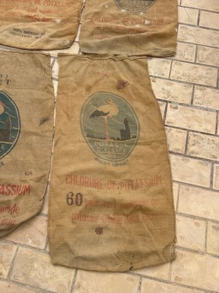 Lote 6 sacos Potasa de Alsacia cigüeña