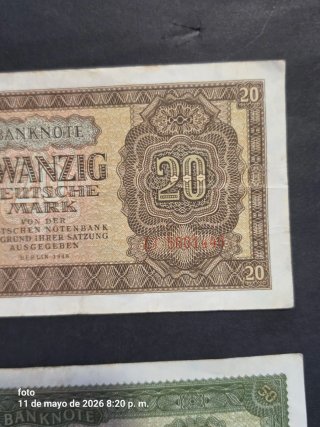 20 y 50 Deutsche Mark - Billetes Alemanes