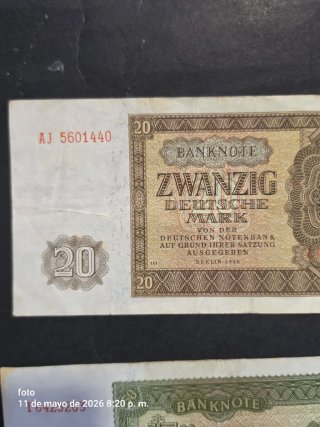 20 y 50 Deutsche Mark - Billetes Alemanes