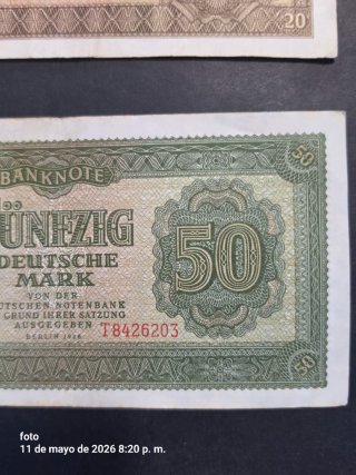 20 y 50 Deutsche Mark - Billetes Alemanes