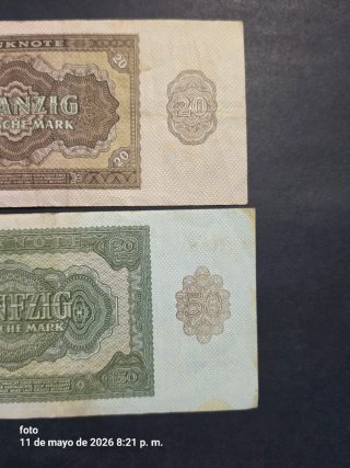 20 y 50 Deutsche Mark - Billetes Alemanes
