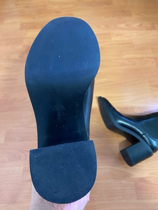 Botines Zara Tacón Negro Talla 38
