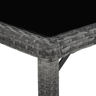 Conjunto de ratán para 8 personas, sillas y mesa, gris jaspeado/gris