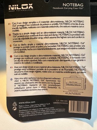 Nilox Bolsa Porta Ordenador Negra