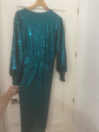 Vestido lentejuelas verde/turquesa