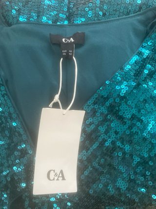 Vestido lentejuelas verde/turquesa