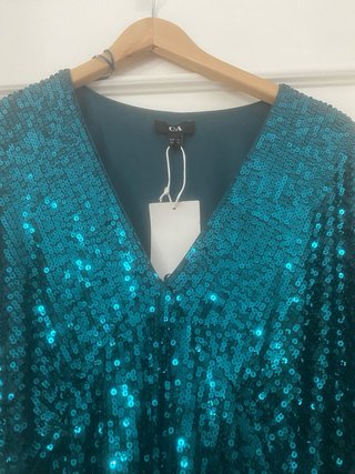 Vestido lentejuelas verde/turquesa