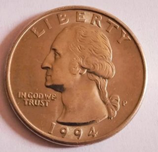 MONEDA QUARTER DOLAR.1994P.ERROR DOBLE PICO ÁGUILA