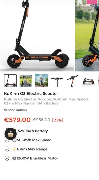 Patinete Eléctrico Kukirin G3