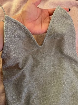 Vestido brillante plateado talla S