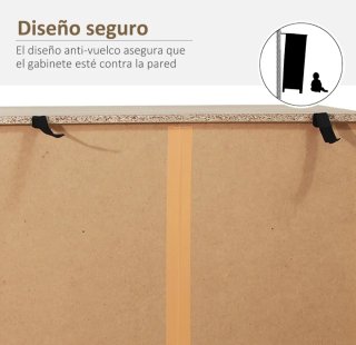 Cómoda 5 Cajones Madera y Metal