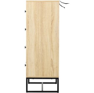 Cómoda 5 Cajones Madera y Metal