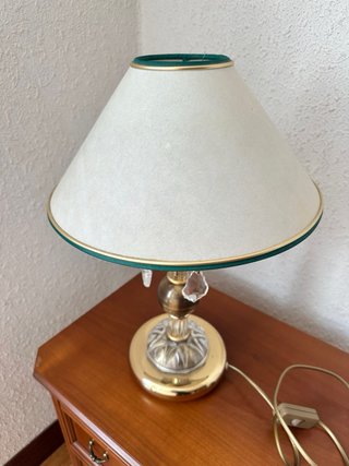 Lámparas de mesa cristal y metal dorada