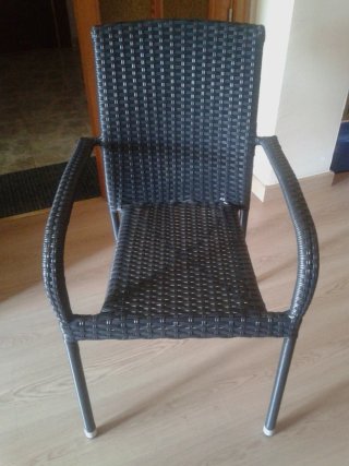 Silla Ratán Sintético Negra/Gris
