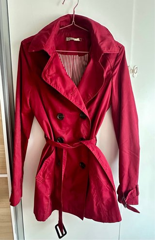 Gabardina Zara Basic vino Talla M
