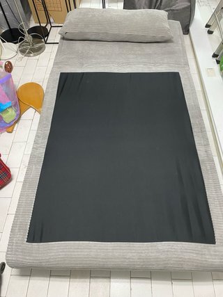 Sofá cama pana gris