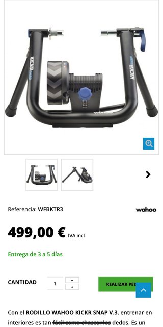 Rodillo de bicicleta kickr snap