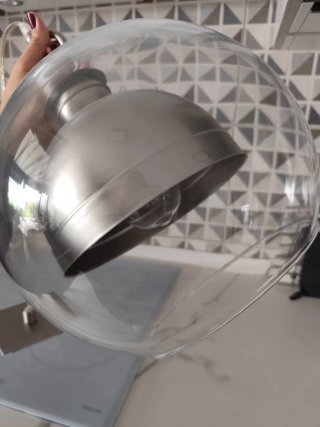 Lámpara techo cristal y aluminio