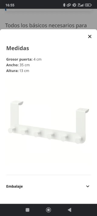 Perchero de puerta Ikea blanco