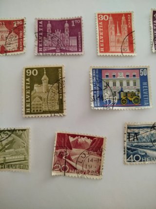Sellos Suiza Helvetia Castillos Colección
