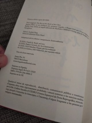 libro El noi de l'última fila