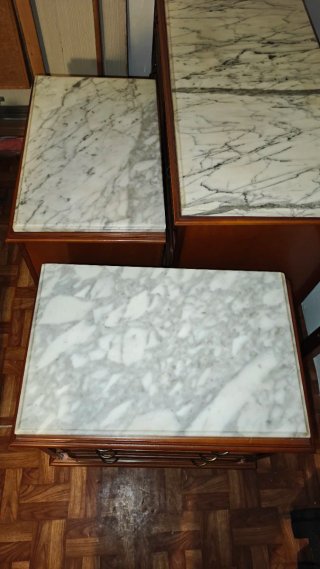 Cómoda y Mesitas de Noche Madera Mármol