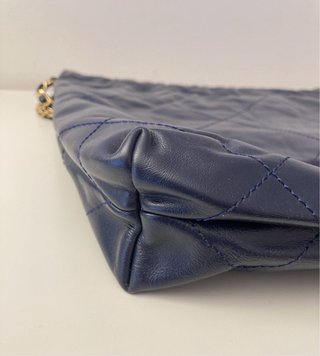 Borsa Blu in Pelle Trapuntata