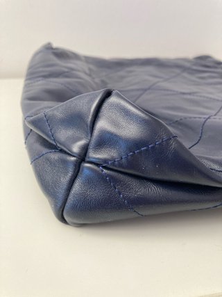 Borsa Blu in Pelle Trapuntata