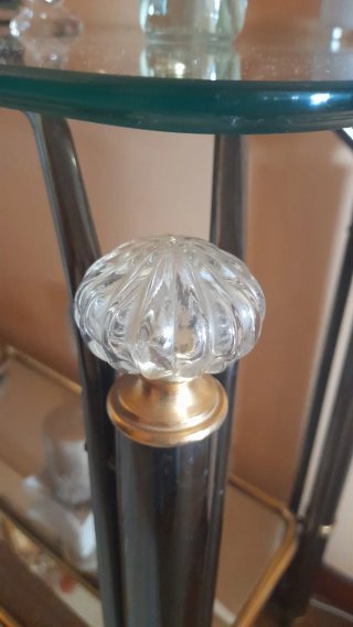 Conjunto Mueble y Espejo auxiliar cristal y dorado