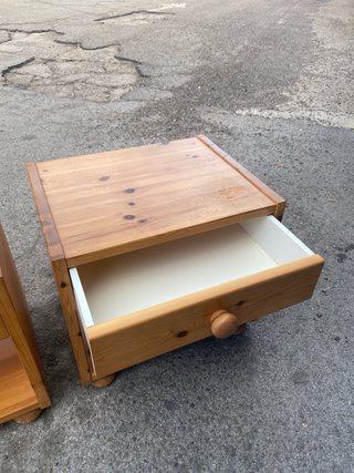 Pareja Mesitas Madera Rústica