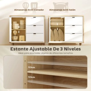 Mueble aparador madera y blanco