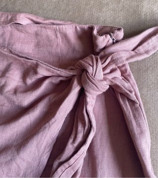Falda Pieces Talla L Algodón Lino Rosa