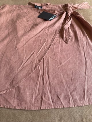Falda Pieces Talla L Algodón Lino Rosa