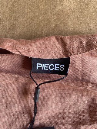 Falda Pieces Talla L Algodón Lino Rosa