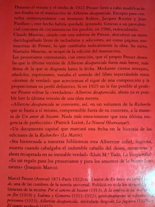 ⚡️1ª ed: Marcel Proust: "Albertine desaparecida".