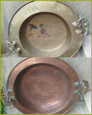 Braseros antiguos de latón y cobre